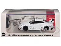 Nissan 35GT-RR "LB-Silhouette Works GT" RHD (Right Hand Drive) White with Extra Wheels 1/64 Diecast Model Car by CM Model