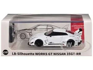 Nissan 35GT-RR "LB-Silhouette Works GT" RHD (Right Hand Drive) White with Extra Wheels 1/64 Diecast Model Car by CM Model