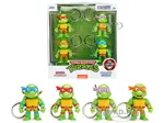 Set of 4 Diecast Figure Key Chains "Teenage Mutant Ninja Turtles" TV Series "Metalfigs" Series Diecast Models by Jada