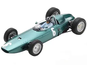 BRM P57 6 Graham Hill Winner F1 Formula One Monaco GP (1963) with Driver Figure and Acrylic Display Case 1/18 Model Car by Spark