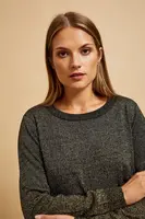 Marisse Black Metallic Thread Sweater