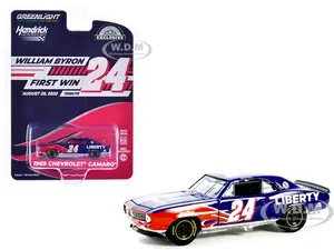1969 Chevrolet Camaro 24 "William Byron - Hendrick Motorsports First Win Tribute" Blue with Flame Graphics "Hobby Exclusive" Series 1/64 Diecast Mode
