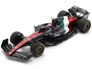 Alfa Romeo C43 24 Zhou Guanyu "F1 Team Stake" Formula One F1 "Italian GP" (2023) and Acrylic Display Case 1/18 Model Car by Spark