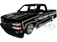 1993 Chevrolet 454 SS Pickup Truck Black with Graphics "Lowriders" "Maisto Design" Series 1/24 Diecast Model Car by Maisto