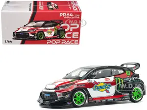 Toyota Pandem GR Yaris RHD (Right Hand Drive) 87 "Daigo Saito" Black with Graphics 1/64 Diecast Model Car by Pop Race
