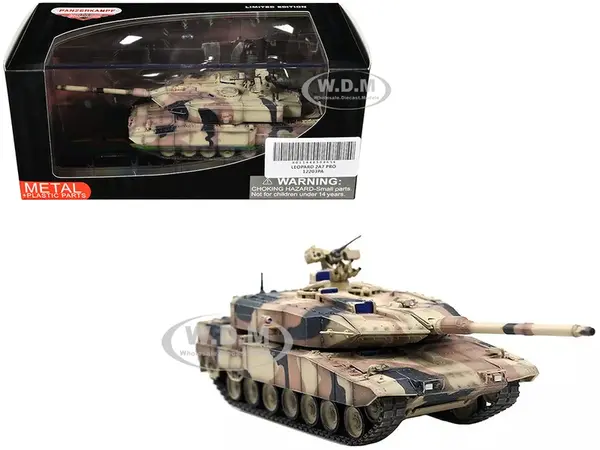 Leopard 2 A7 Main Battle Tank "Desert Camouflage" German Army "Armor Premium" Series 1/72 Diecast Model by Panzerkampf