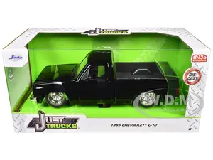 1985 Chevrolet C-10 Pickup Truck Black with Minilite Wheels "Just Trucks" Series 1/24 Diecast Model Car by Jada