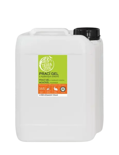 TIERRA VERDE Prací gél z mydlových orechov s BIO pomarančovou silicou 5 l