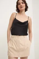 Kalhotová sukně Answear.LAB béžová barva, high waist