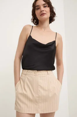 Kalhotová sukně Answear.LAB béžová barva, high waist