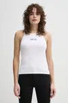 Bavlněný top Levi's bílá barva, A9415