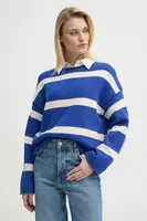 Bavlněný svetr Marc O'Polo dámský, modrá barva, 502605960047