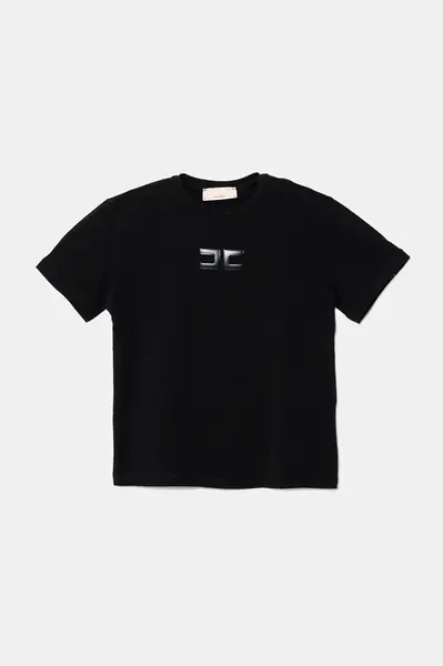 Dětské tričko Elisabetta Franchi černá barva, EFTS237.0.JE006