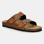 Pantofle Pepe Jeans OBAN CLASSIC 1 W dámské, hnědá barva, PLS90637