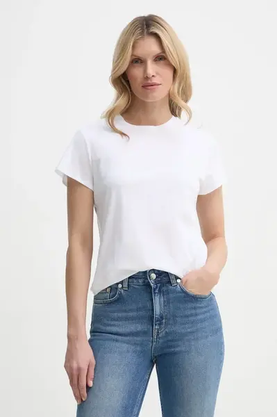 Bavlněné tričko Filippa K bílá barva, 28904