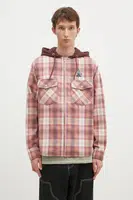 Košile s příměsí vlny ICECREAM Hooded Flannel Zip Through hnědá barva, relaxed, IC24435