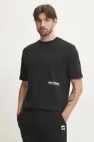 Bavlněné tričko Karl Lagerfeld černá barva, s potiskem, 551230.755192