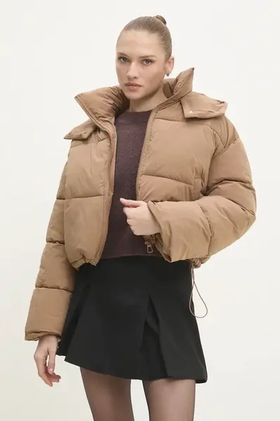 Bunda Answear.LAB dámská, hnědá barva, zimní