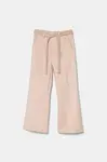 Dětské kalhoty United Colors of Benetton růžová barva, hladké, 461BCF042