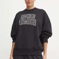 Mikina Under Armour Icon HWT Terry dámská, černá barva, s aplikací, 1386493