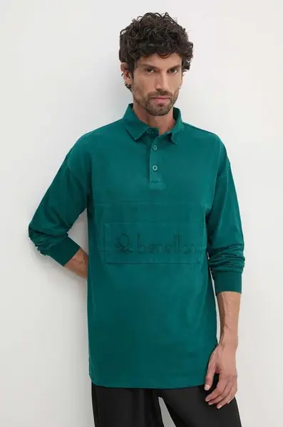 Bavlněné tričko s dlouhým rukávem United Colors of Benetton