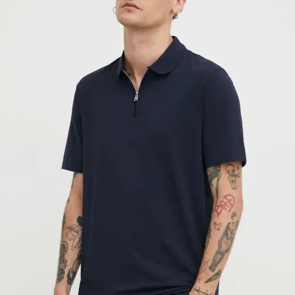 Polo tričko HUGO tmavomodrá barva, 50496003