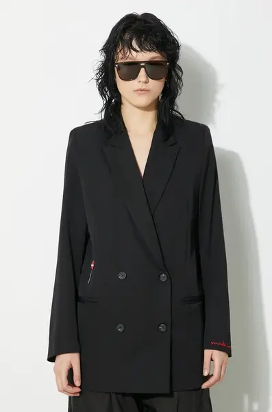 Vlněné sako Fiorucci Black Double Breasted