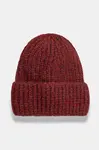 Čepice Answear.LAB vínová barva, z husté pleteniny