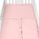 Baby Nellys 2-dílné bavlněné povlečení s volánkem SOFT,  pudrově růžové