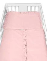 Baby Nellys 2-dílné bavlněné povlečení s volánkem SOFT,  pudrově růžové