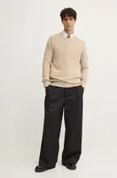 Svetr z vlněné směsi Pepe Jeans CRED pánský, béžová barva, lehký, PM702480