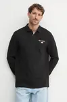 Bavlněné tričko s dlouhým rukávem Polo Ralph Lauren černá barva, 710961618