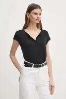 Plátěné tričko Mos Mosh černá barva, 117440