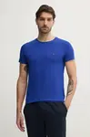 Tričko Tommy Hilfiger modrá barva, MW0MW10800