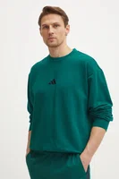 Mikina adidas Feelcozy pánská, zelená barva, s aplikací, JE3788