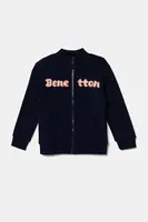 Dětská bavlněná mikina United Colors of Benetton tmavomodrá barva, s potiskem, 3J70G503M