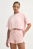 Kraťasy Pinko dámské, růžová barva, s potiskem, medium waist, 104284 A2BZ