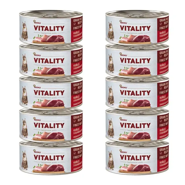 Akinu VITALITY Kuřecí & kachní maso konzerva pro kočky 10 x 70 g