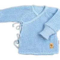 Baby Nellys Kojenecký svetřík, rostoucí, na zavazování na boku - modrá