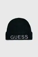 Čepice z vlněné směsi Guess zelená barva