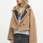 Oboustranný kabát MUNTHE SAMBINO dámský, béžová barva, přechodný, oversize, 244150224401