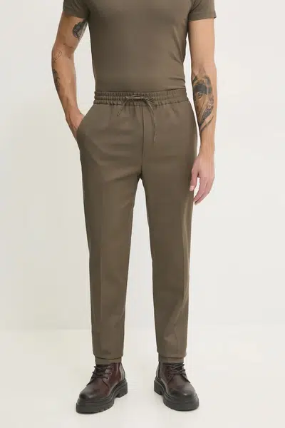 Kalhoty Calvin Klein pánské, zelená barva, jednoduché, K10K113934