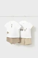 Dětská bavlněná souprava Mayoral Newborn béžová barva, 1610