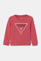 Dětská bavlněná mikina Guess růžová barva, s potiskem, K74Q12 KAUG0
