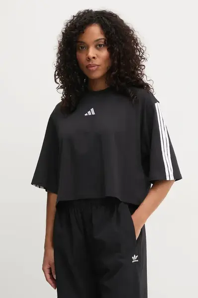 Bavlněné tričko adidas Essentials černá barva, JD4998