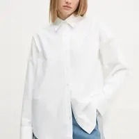 Bavlněná košile Calvin Klein Jeans béžová barva, relaxed, s klasickým límcem, J20J224858