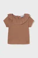 Dětské bavlněné tričko Mayoral hnědá barva, 1045