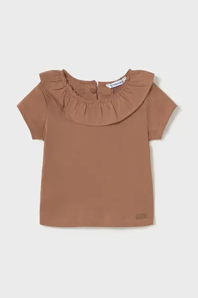 Dětské bavlněné tričko Mayoral hnědá barva, 1045