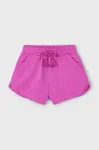 Dětské bavlněné šortky Mayoral fialová barva, hladké, nastavitelný pas, 607