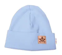 Baby Nellys Žebrovaná dvouvrstvá čepice s lemem - sv. modrá vel.  92/98